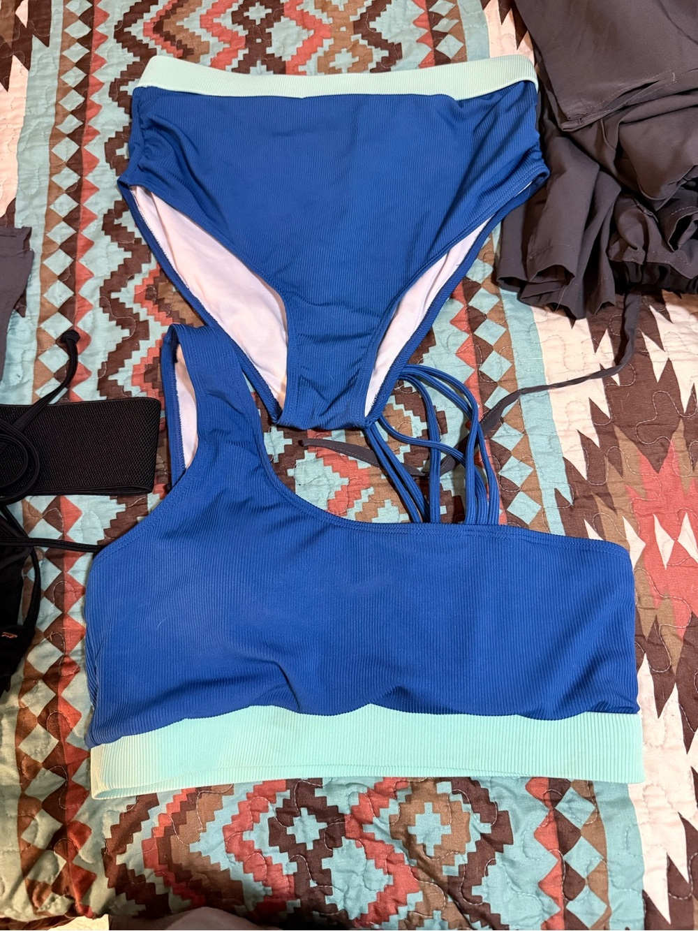 Blue Bikini Set with Mint Waistband “momood” brand